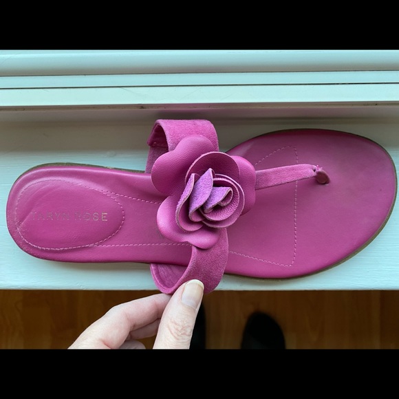 Taryn Rose Flower Sandals in Soft, Supple Pink Suede, Hello Summer - Picture 5 of 13